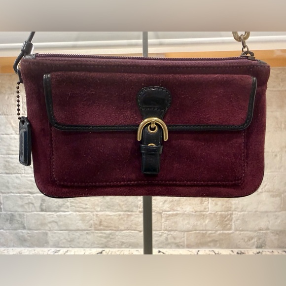 Coach EUC Burgundy Suede Wristlet - Picture 2 of 6